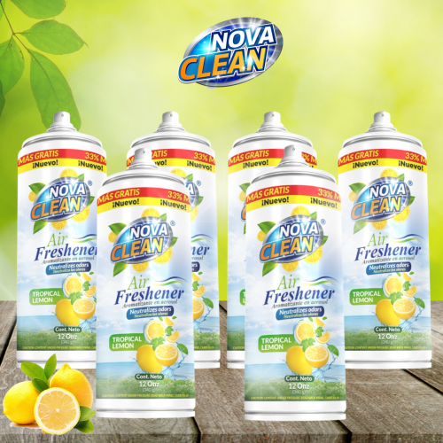 Combo de 6 Nova Clean – Aromatizante en Aerosol Limón Tropical