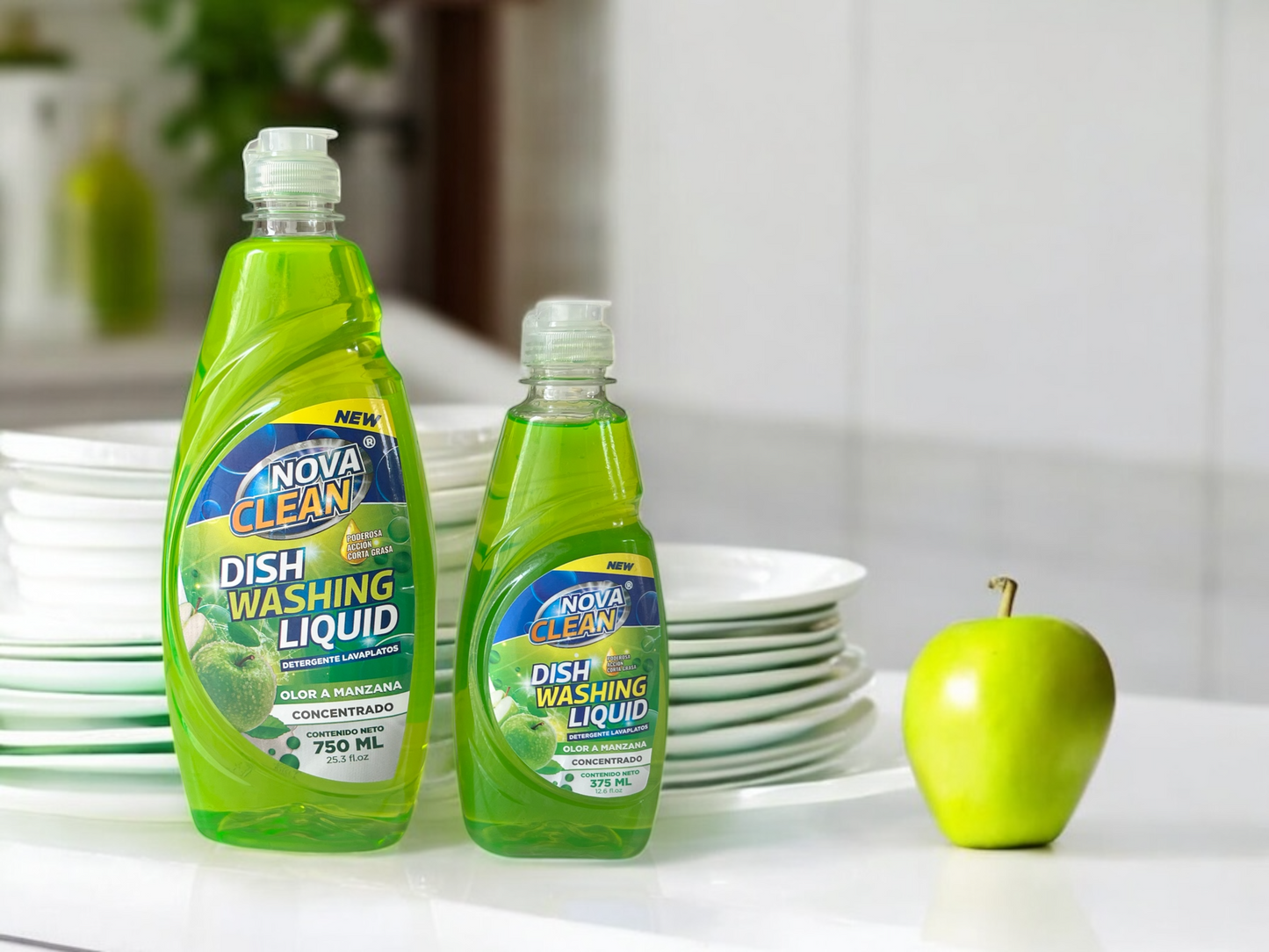 Nova Clean – Lavaplatos Manzana Verde (750 ml / 25.3 oz)