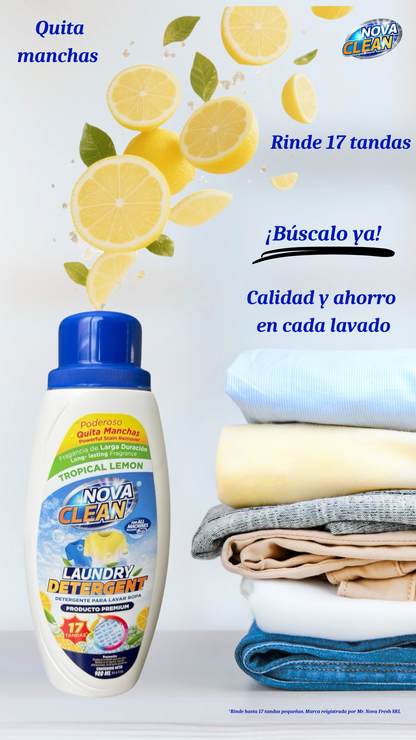 Nova Clean – Detergente para Ropa Limón Tropical